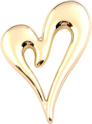 Ciieeo Spilla a Cuore Dorata da Donna, Accessorio Elegante per Cappotti e Maglioni, Regalo di San e Anniversario, Spilla da Colletto Decorativa per Compleanni e Occasioni Speciali