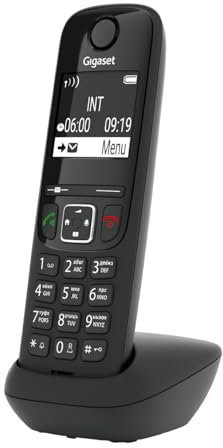 Gigaset AS690HX - DECT-Mobilteil mit Ladeschale - Fritzbox-kompatibel - hochwertiges Schnurloses Telefon für Router und DECT-Basis - kontrastreiches Display, schwarz [Deutsche Version] [Ohne Basis]
