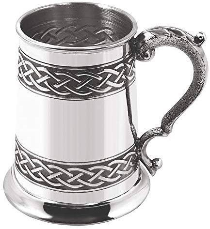 English Pewter Company Embossed Celtic Knot Design 1 Pint Pewter Tankard [CEL621]