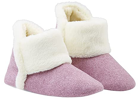 DUNLOP Zapatillas Casa Altas, Pantuflas Forro Polar Suave, Zapatillas Bota con Suela Antideslizante, Regalos Para Mujer y Chica Adolescente (38 EU, Rosa, 38)