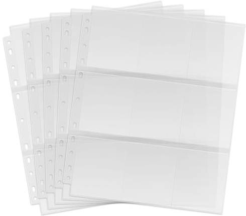 GoldOars 50 stück Sammelkarten Hüllen Doppelseitiger 900 pockets Leere Sammelmappe Heft Transparent Sammelkartenzubehör Geeignet für Ringbücher (Transparent)
