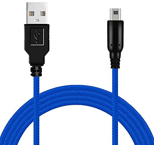 OcioDual Cable Chargeur 3ds, Cable 2DS XL, Câble de Chargement 2DS 1,5m, Chargeur 3DS XL, Compatible avec Console DSi et autres modèles, Alimentacion 2DS, Bleu, Tressé