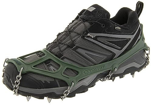 Kahtoola MICROspikes Footwear Traction for Winter Trail Hiking & Ice Mountaineering - Forest Green - Small