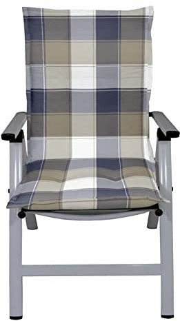 Niedriglehner Auflage 2er Set Gartenstühle 98x50 cm Grau-Blau WAOCMA - Made in EU mit ÖkoTex100 (98x50x6cm (4er Pack))