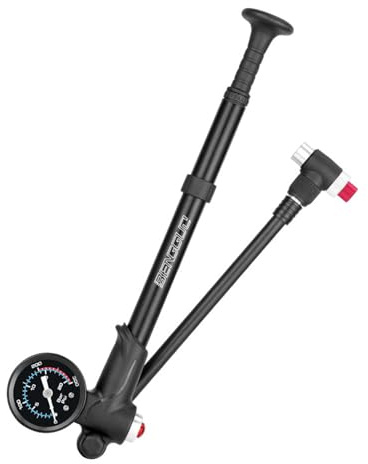 SUtonup High Pressure Shock Pumps for Road Mountain Bike 300PSI Air Pumps with Gauge for Front Fork Rear Suspension Small Pumps