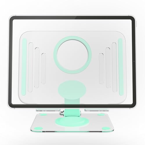 Soporte tablet mesa escritorio transparente regulable en altura con base giratoria 360º multiangulo plegable compatibles con todas las tablets pc y ebooks del mercado atril soporte para tablet stand