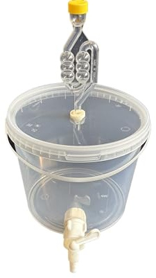 Silplast Récipient de fermentation complet de 5 l - Kit complet : seau de fermentation avec tube de fermentation et caoutchouc d'étanchéité et robinet d'écoulement en plastique, seau pour bière ou vin