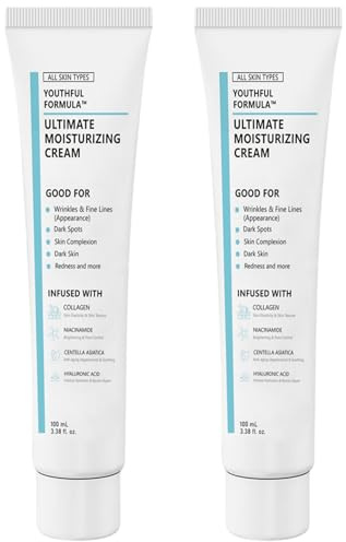 2 pièces crème hydratante pour le visage 100 ml crème hydratante et éclaircissante Centella Niacinamide, acide hyaluronique, pour les yeux au collagène pour femmes hommes Centella