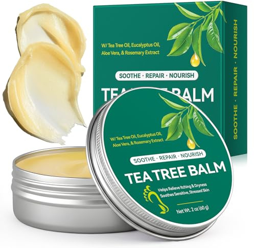 Crema Di Piedi Di Olio Albero Di Tè Per La Pelle Secca Piedi Crepe, 60Gram Dita Dei Piedi E Calli,Piede Dell'Atleta,Odore,Pelle Dura-Balsamo Unguento Di Olio Di Albero Tè E Idratante Per Piedi Morbidi