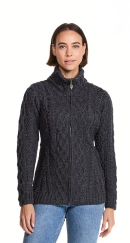 Damer irish zipper wool cardigan