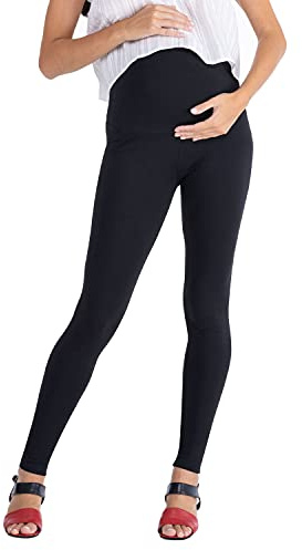 MAMAJEANS Leggings Premaman, Morbido Cotone Elasticizzato e Coprente, Ottima vestibilità - Made in Italy (Nero 48 IT)