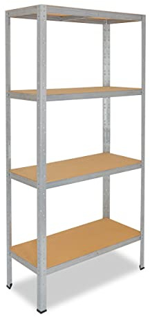 shelfplaza® 155x80x30cm Home Schwerlastregal verzinkt/Metallregal mit 4 Böden/Kellerregal Metall, Garagenregal, Werkstattregal oder Regal Lagerregal/Steckregal Metall mit 175kg Tragkraft