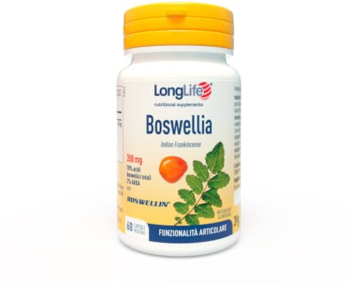 LongLife® Boswellia 350mg | Titolato al 70% in acidi boswellici e 2% in AKBA | Benessere articolazioni e contrasto tensioni localizzate | Fino a 2 mesi di trattamento | Vegano e senza glutine
