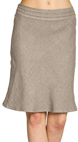 Caspar RO021 eleganter Damen Leinenrock, Farbe:Taupe, Größe:42