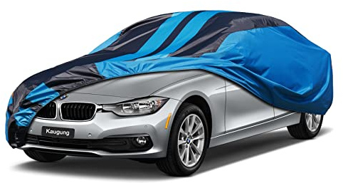 Kaugung Car Cover Waterproof Custom Fit BMW 3 Series（1999-2025）, Full Exterior Cover for Automobiles Lightweight Resistant Outdoor Sun UV Rain Dust Snow Wind Protection.