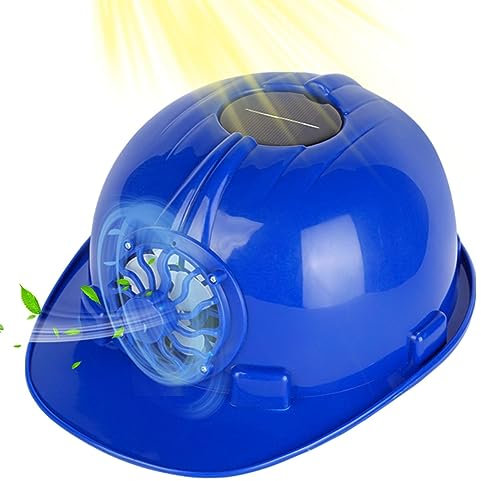 JINGAN Caschi di Sicurezza con Ventola, Caschi da Lavoro con Raffreddamento Solare con Ventola Solare, Cappelli rigidi ventilati e Traspiranti Cappelli da Lavoro Impermeabili per Meccanici