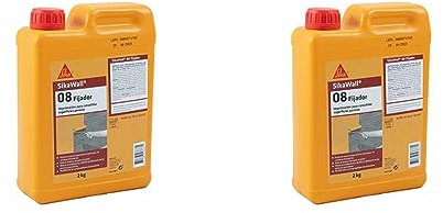 SIKA SikaWall-08 Fijador, Imprimación acrílica para fijar y sellar fondos de superficies porosas y mejor la adherencia de las pinturas, 2 kg, Blanco (Paquete de 2)
