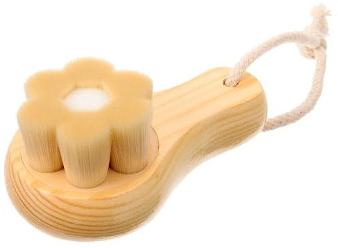 CIMAXIC Brosse pour le visage pour nettoyer et exfolier Manche en bois Poils doux Outil de nettoyage en profondeur des pores