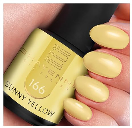 SHAYENNE UV Gel Nagellack 15ml | 166 Sunny Yellow Gelb | Hochglanz Nail Polish für UV/LED | Made in Germany