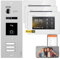 Balter EVO HD Silber/Weiß Video Türsprechanlage mit Fingerprint Set für 3 Familienhaus (1x Türstation mit Full HD-Kamera, 3X 7 Zoll WiFi Monitor, 2-Draht Bus, RFID, 175° Weitwinkel, APP)