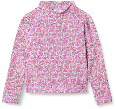 Amazon Essentials T-Shirt Rashguard à Manches Longues Fille, Lilas Rose Incandescent Posey Floral, 11-12 ans