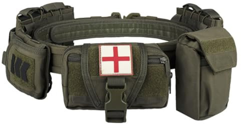 HOPBLOCK Taktischer Gürtel, Militär Herren Gürtel Einstellbare Militärischen Tactical Belt mit Patronentasche, Nylon Schnellspanner Security für Outdoor Streife Arbeit Jagen