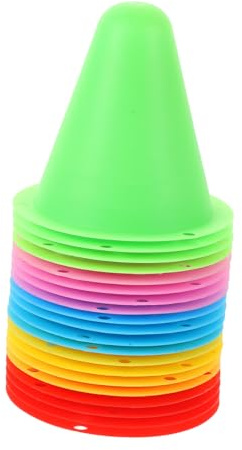 EXHUMKY 20 Stück Bunte Kegel aus PE Kunststoff Sportkegel für Skating und Fußball Trainingsaktivitäten rutschfest und Robust für Indoor und Outdoor Einsatz