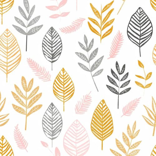 JIAOQSS Papel pintado autoadhesivo Hojas de color rosa dorado Envoltura de vinilo papel tapiz adhesivo adhesivo para muebles papel de contacto adhesivo sala de estar dormitorio