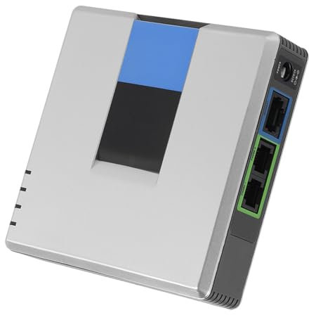 Adattatore 2 Porte SIP VOIP Leggero e Portatile per il Telefono Internet con connettività Wireless e Sostituzione a Prezzi Accessibili per la Rete (Spina europea)