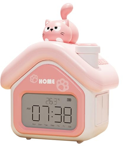 Reloj despertador infantil para niñas, bonito reloj digital para niños con pantalla LED, electrodomésticos inteligentes para cumpleaños, noche, día del niño, guardería, escuela, mesita de noche