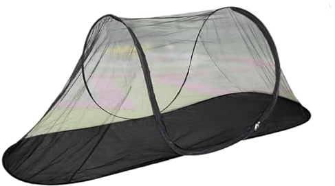 Tienda de campaña con mosquitera: mosquitera emergente portátil, Estructura de Dosel aireada antiinsectos, diseño de Cierre de Cremallera Duradero, Protector para Dormir con recinto Grande | con Cama