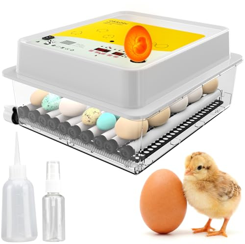 Okköbi OBI-36 Incubadora Automática – Incubadora de huevos para 36 huevos con Volteo Automático - Incubadora huevos gallina, codorniz y pato - Amarillo