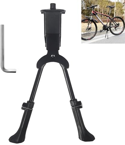 Smaoqingji Cavalletto Bici a Doppia Gamba - 1 Pezzo, Nero, Cavallettoer per Bicicletta Regolabile, Supporto a due Gambe, Adatto a Diversi Tipi di Biciclette, tra cui Mountain Bike e Altre