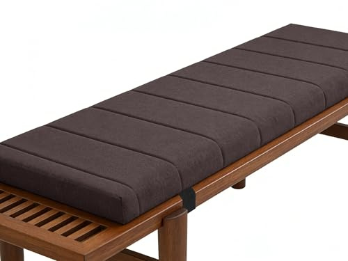 moismk Cojin para Banco Madera 100x40 80x40 80x35 90x50 con Cremallera, Antideslizante Zapatero Cojines de Asiento de Silla Larga para Interiores y Exteriores(Café,80x40x5cm)