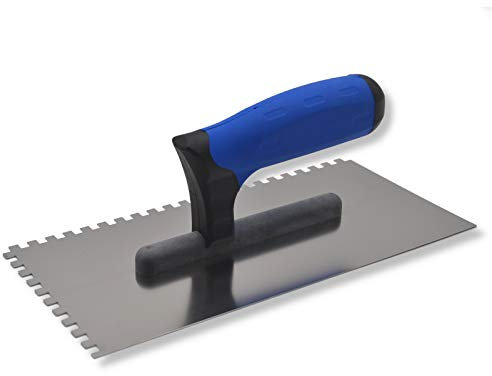 DEWEPRO® Zahnkelle - Zahnspachtel - Glättekelle gezahnt - Zahnung: 6x6mm - Zahnglättekelle - Modell Profi III