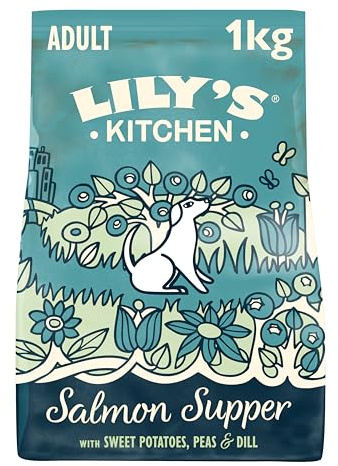 Lily’s Kitchen Fabriqué à partir d’ingrédients naturels Aliments secs pour chiens adultes Souper au saumon Nutrition équilibrée Sac de 4 x 1kg