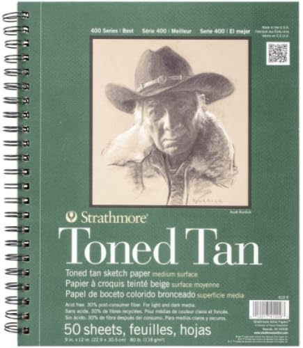 Lot de 3 Carnet 50 feuilles Série 400 Recycled Toned Sketch 23x31 118gm², grain moyen ton brun clair