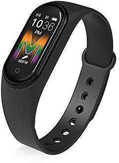 M5 Pulsera Inteligente IP67 Impermeable Smartwatch Presión Arterial Rastreador de Ejercicios Smartband Pulseras de Fitness Presión Arterial/Monitor de frecuencia cardíaca (Negro)