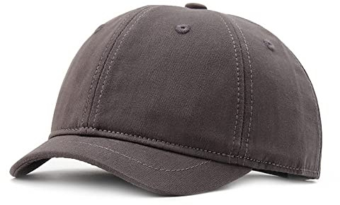 Faringoto Chapeau de baseball en coton à bord court décontracté pour hommes avec visière, chapeau de soleil équestre polyvalent, 01-gris., Taille Unique