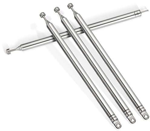 Bingfu Antenne Télescopique Radio FM Dab Portable Interieur 74 cm 7 Rubriques Remplacement pour Système Radio Tuner Chaîne HiFi Récepteur Stéréo Bluetooth AV Onkyo Denon Pioneer,4 Paquets