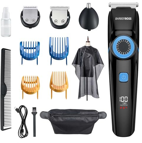Barberboss Bartschneider Männer & Haarschneidemaschinen Männer, Nasentrimmer Männer, Herren-Pflegesets, wasserdicht-QR-6052