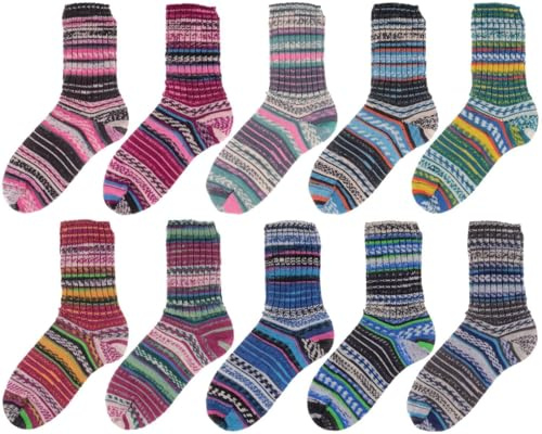 SUPERGARNE Sockenwolle Aktiv 4-fädig – 1000 g (10x100g), Strapazierfähig, Maschinenwaschbar, Made in Italy, Ideal für Socken und Strickprojekt (Alpine II.)