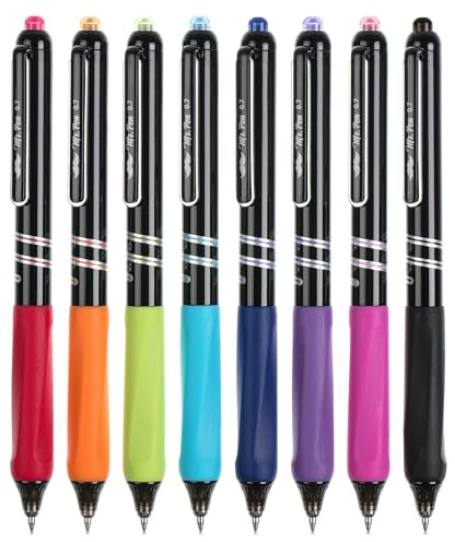 Mr. Pen- Retractable Gel Pens, 8 Pack, Vibrant Barrels, Fast Dry, Colorful Ink Gel Pens Fine Point 0.7mm