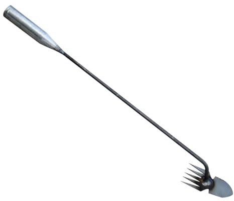 Erbaccia, diserbo, attrezzi da giardino per sradicare, strumento di diserbo forgiato in acciaio al manganese, diserbante con 5 denti in acciaio al manganese, raschietto muschio con gambo,