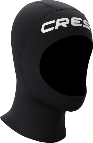CRESSI Unisex-Adult Resilient Hood 3mm S Kopfhauben aus 3 mm dickem schwarzem, doppelt gefüttertem Neopren, S