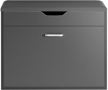 SoBuy Scarpiera Ingresso Salvaspazio Slim – Panca Scarpiera da Ingresso con Contenitore Nascosto – Cassapanca Pieghevole per Corridoio o Camera da Letto – Grigio 60x30x50cm 120kg – FSR95-HG