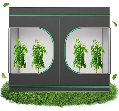 Aufun Grow Zelt für Pflanzen Zuchtzelt Gewächshaus Box Zuchtschrank Anzucht Gemüse Kräuter Grow Schrank, Indoor Anbauzelt, Growroom für Blumen klein Tomaten Hydro Green, Größe:240x120x200cm