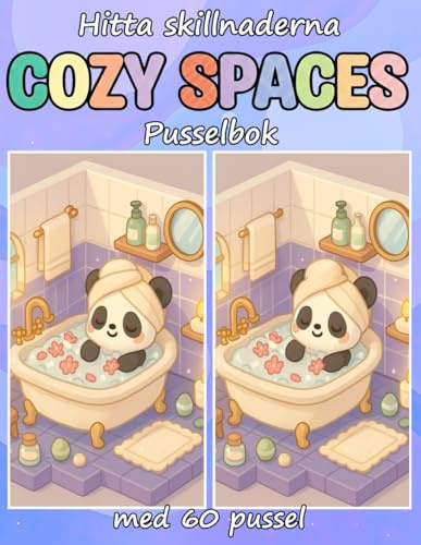 Hitta skillnaderna COZY SPACES Pusselbok med 60 pussel: En samling hitta-skillnaderna-utmaningar i mysiga rum och hörn