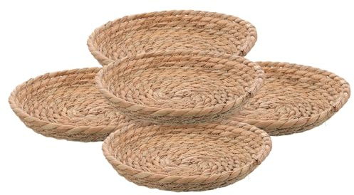 SEWACC 5 Nidos para Pájaros Tejidos Paja Natural, Cama Transpirable para Gallinas y Aves Pequeñas, Diámetro 19-21 Cm, Accesorios para Jaulas, Adecuado para Anidación y Cría Segura