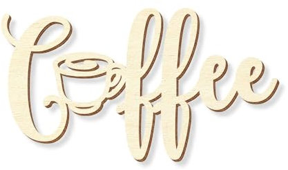 Letrero de Coffee de Bütic GmbH, en madera contrachapada natural en diferentes longitudes y fuentes, madera, Coffee 2, 15cm lang